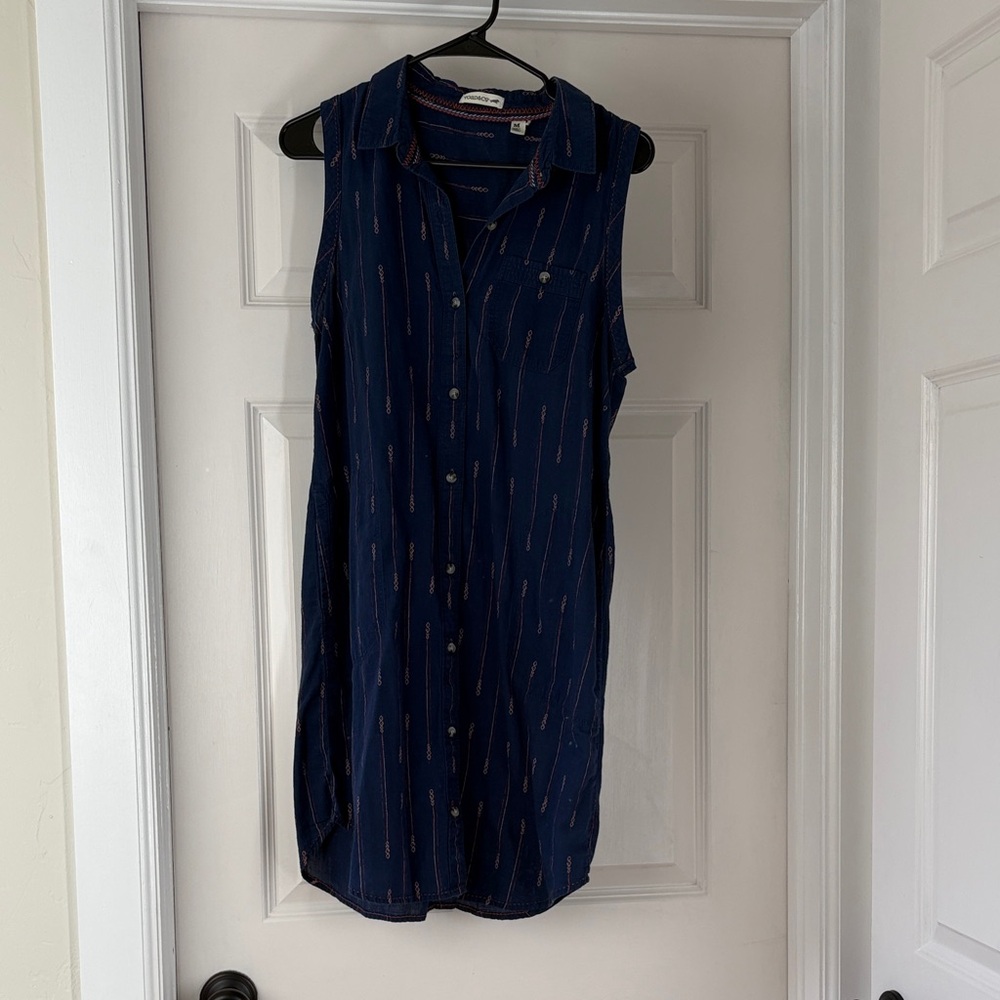 Toad & Co Sleeveless Navy Button-Up Dress